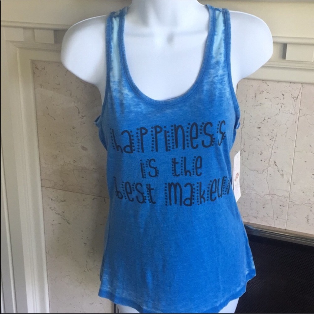 Blue PINK LOTUS Happiness Is The Best Tank…